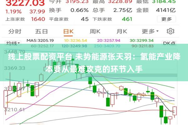线上股票配资平台 未势能源张天羽：氢能产业降本要从最难攻克的环节入手