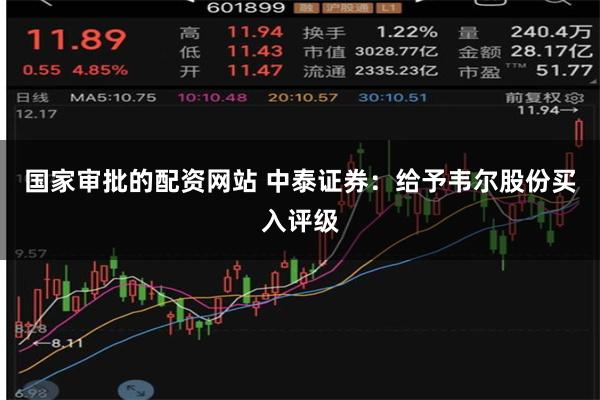 国家审批的配资网站 中泰证券：给予韦尔股份买入评级