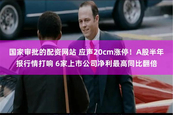 国家审批的配资网站 应声20cm涨停！A股半年报行情打响 6家上市公司净利最高同比翻倍